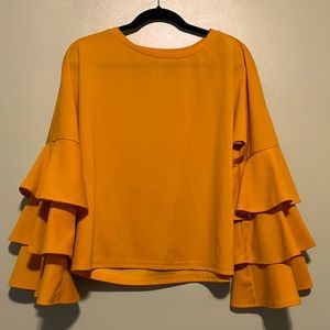 Sunset Statement Sleeves Blouse